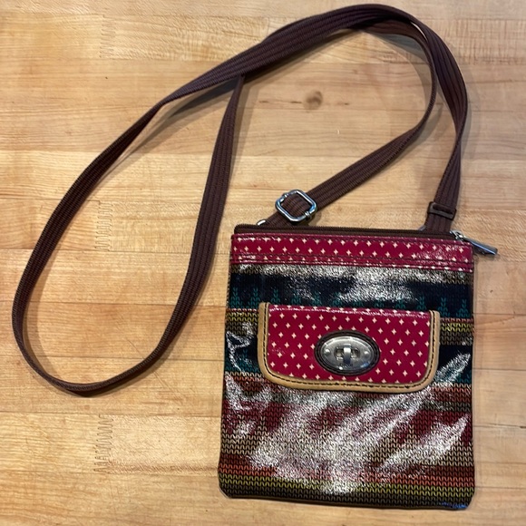 Fossil Key - Per Small Purse Multi Color with Brown Strap - Picture 1 of 14